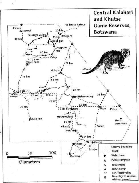 Die offizielle Karte des "Department of Wildlife"