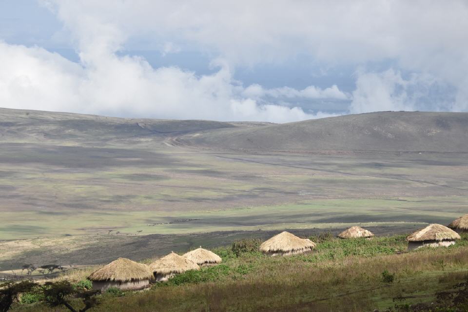 Maasai Dörfer in den Schutzzonen.