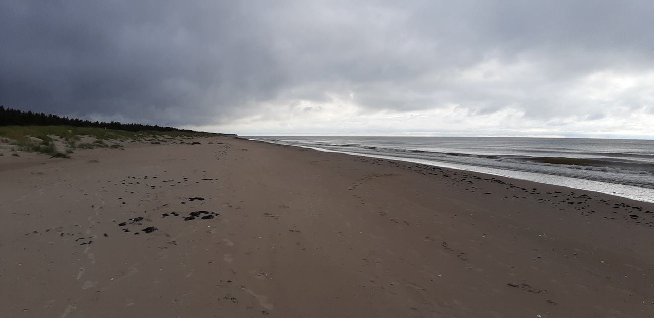 einsamer Strand an unserem Übernachtungsplatz bei Liepaja